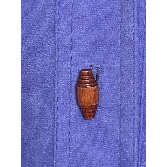 Vintage Anjac Jack Needleman Purple Midi Dress Wood Buttons - Picture 3 of 9